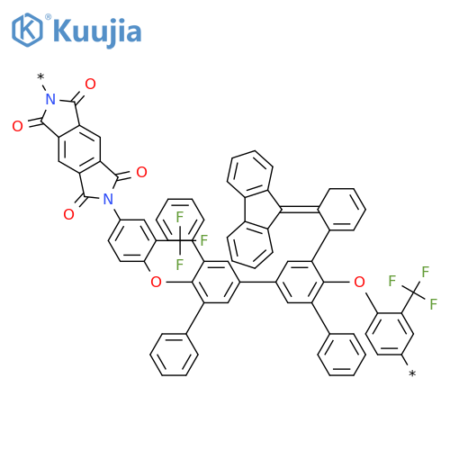 POLY[(5,7-DIHYDRO-1,3,5,7-TETRAOXOBENZO[1,2-C:4,5-C']DIPYRROLE-2,6(1H,3H)-DIYL)[3-(TRIFLUOROMETHYL)-1,4-PHENYLENE]OXY[1,1':3',1''-TERPHENYL]-2',5'-DIYL-9H-FLUOREN-9-YLIDENE[1,1':3',1''-TERPHENYL]-5',2'-DIYLOXY[2-(TRIFLUOROMETHYL)-1,4-PHENYLENE]] structure