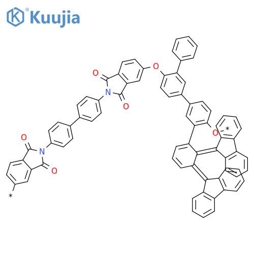 POLY[(1,3-DIHYDRO-1,3-DIOXO-2H-ISOINDOLE-5,2-DIYL)-1,4-PHENYLENE-9H-FLUOREN-9-YLIDENE-1,4-PHENYLENE(1,3-DIHYDRO-1,3-DIOXO-2H-ISOINDOLE-2,5-DIYL)OXY[1,1'-BIPHENYL]-2,5-DIYL-9H-FLUOREN-9-YLIDENE[1,1'-BIPHENYL]-5,2-DIYLOXY] structure