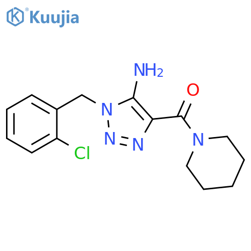 Piperidine,1-[[5-amino-1-[(2-chlorophenyl)methyl]-1H-1,2,3-triazol-4-yl]carbonyl]- structure