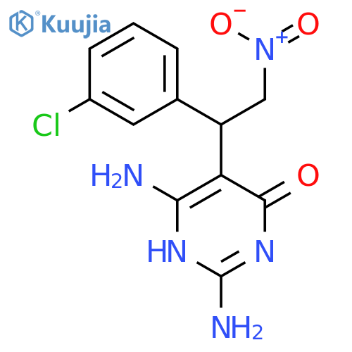 4(1H)-Pyrimidinone, 2,6-diamino-5-[1-(3-chlorophenyl)-2-nitroethyl]- structure