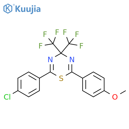 4H-1,3,5-Thiadiazine,2-(4-chlorophenyl)-6-(4-methoxyphenyl)-4,4-bis(trifluoromethyl)- structure