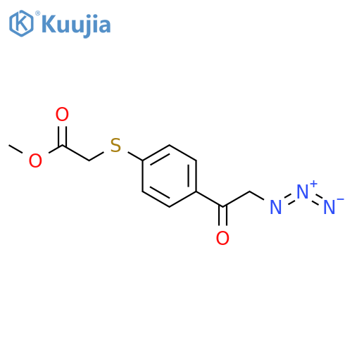 Acetic acid, [[4-(azidoacetyl)phenyl]thio]-, methyl ester structure