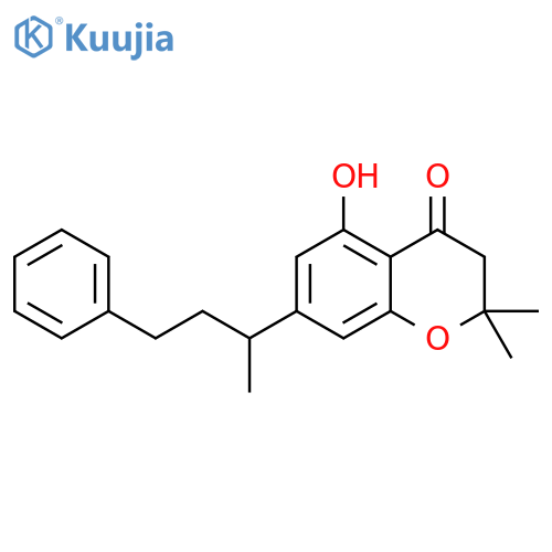 4H-1-Benzopyran-4-one,2,3-dihydro-5-hydroxy-2,2-dimethyl-7-(1-methyl-3-phenylpropyl)- structure