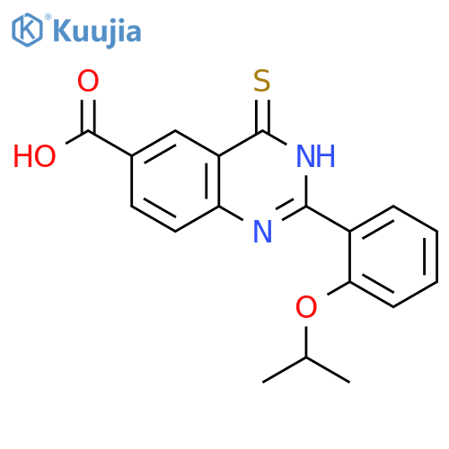 6-Quinazolinecarboxylic acid,1,4-dihydro-2-[2-(1-methylethoxy)phenyl]-4-thioxo- structure