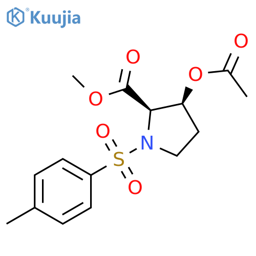 D-Proline, 3-(acetyloxy)-1-[(4-methylphenyl)sulfonyl]-, methyl ester,(3S)-rel- structure