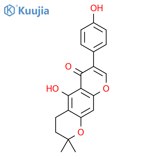 2H,6H-Benzo[1,2-b:5,4-b']dipyran-6-one,3,4- dihydro-5-hydroxy-7-(4-hydroxyphenyl)-2,2- dimethyl- structure