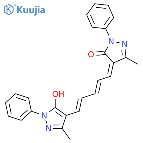 3H-Pyrazol-3-one,2,4-dihydro-4-[5-(5-hydroxy-3-methyl-1-phenyl-1H-pyrazol-4-yl)-2,4-pentadien-1-ylidene]-5-methyl-2-phenyl- structure