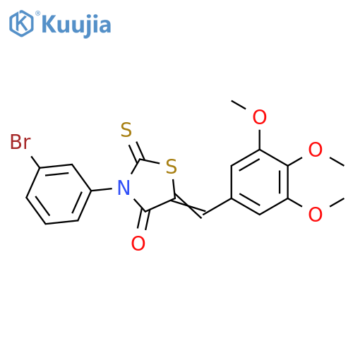 (5Z)-3-(3-bromophenyl)-2-sulfanylidene-5-[(3,4,5-trimethoxyphenyl)methylidene]-1,3-thiazolidin-4-one structure
