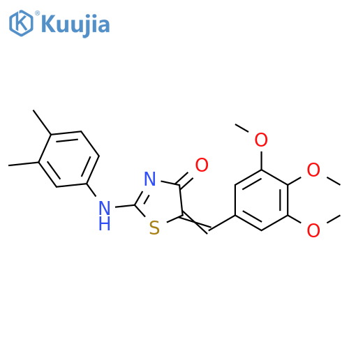 (2E,5E)-2-(3,4-dimethylphenyl)imino-5-(3,4,5-trimethoxyphenyl)methylidene-1,3-thiazolidin-4-one structure