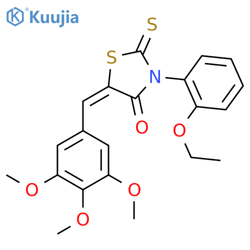 (5E)-3-(2-ethoxyphenyl)-2-sulfanylidene-5-(3,4,5-trimethoxyphenyl)methylidene-1,3-thiazolidin-4-one structure