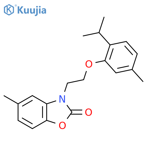 5-methyl-3-{2-5-methyl-2-(propan-2-yl)phenoxyethyl}-2,3-dihydro-1,3-benzoxazol-2-one structure