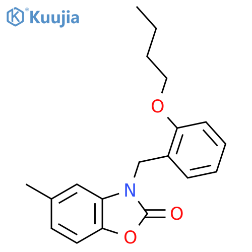 3-(2-butoxyphenyl)methyl-5-methyl-2,3-dihydro-1,3-benzoxazol-2-one structure