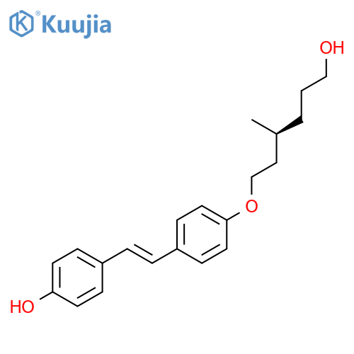 Phenol, 4-[(1E)-2-[4-[[(3S)-6-hydroxy-3-methylhexyl]oxy]phenyl]ethenyl]- structure