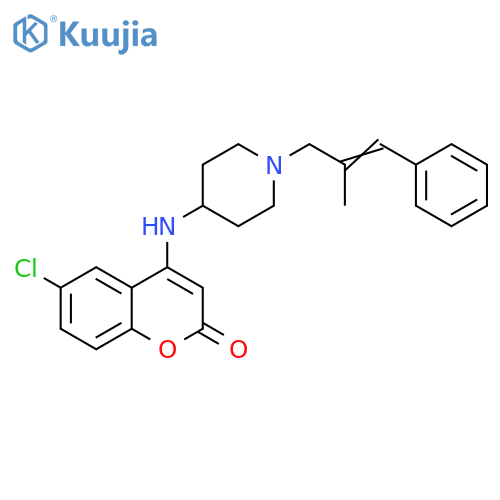 2H-1-Benzopyran-2-one,6-chloro-4-[[1-(2-methyl-3-phenyl-2-propenyl)-4-piperidinyl]amino]- structure