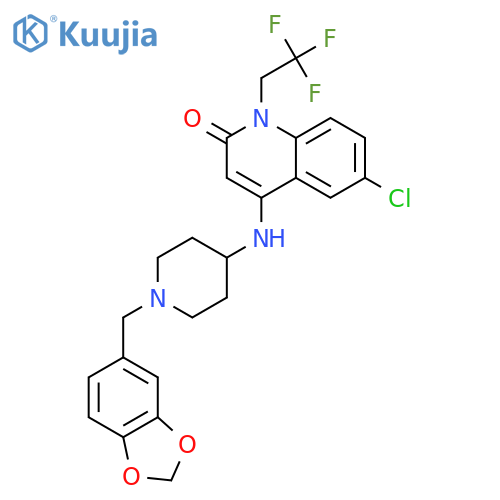 2(1H)-Quinolinone,4-[[1-(1,3-benzodioxol-5-ylmethyl)-4-piperidinyl]amino]-6-chloro-1-(2,2,2-trifluoroethyl)- structure