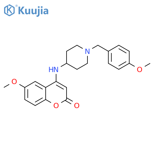 2H-1-Benzopyran-2-one,6-methoxy-4-[[1-[(4-methoxyphenyl)methyl]-4-piperidinyl]amino]- structure