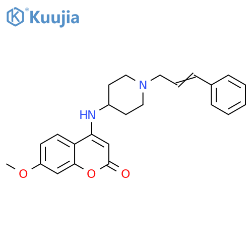 2H-1-Benzopyran-2-one,7-methoxy-4-[[1-(3-phenyl-2-propenyl)-4-piperidinyl]amino]- structure