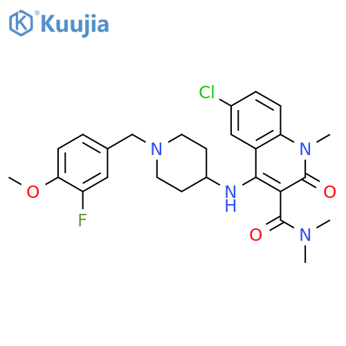 3-Quinolinecarboxamide,6-chloro-4-[[1-[(3-fluoro-4-methoxyphenyl)methyl]-4-piperidinyl]amino]-1,2-dihydro-N,N,1-trimethyl-2-oxo- structure