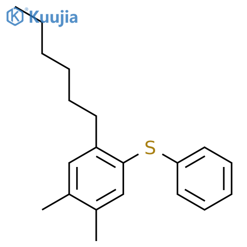 Benzene, 1-hexyl-4,5-dimethyl-2-(phenylthio)- structure