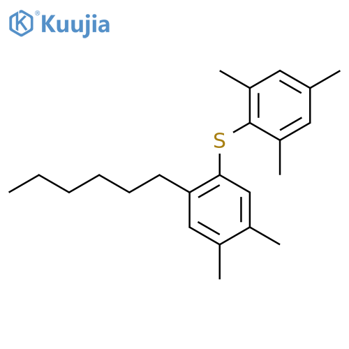 Benzene, 2-[(2-hexyl-4,5-dimethylphenyl)thio]-1,3,5-trimethyl- structure