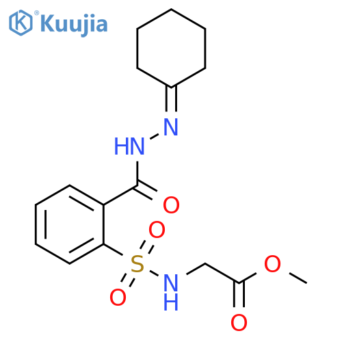 Benzoic acid, 2-[[(2-methoxy-2-oxoethyl)amino]sulfonyl]-,cyclohexylidenehydrazide structure