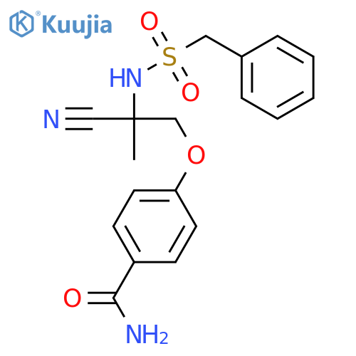 BENZAMIDE, 4-[2-CYANO-2-[[(PHENYLMETHYL)SULFONYL]AMINO]PROPOXY]- structure