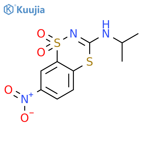 1,4,2-Benzodithiazin-3-amine, N-(1-methylethyl)-7-nitro-, 1,1-dioxide structure