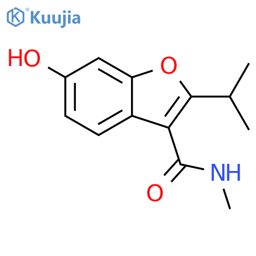 3-Benzofurancarboxamide, 6-hydroxy-N-methyl-2-(1-methylethyl)- structure