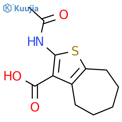 2-(Acetylamino)-5,6,7,8-tetrahydro-4H-cycloheptabthiophene-3-carboxylic Acid structure