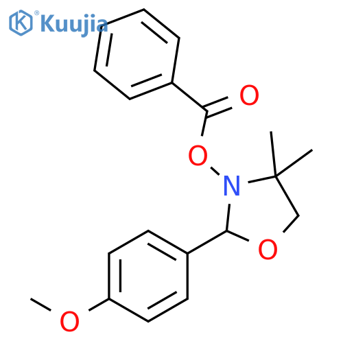 Oxazolidine, 3-(benzoyloxy)-2-(4-methoxyphenyl)-4,4-dimethyl- structure