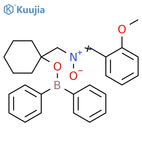 Borinic acid, diphenyl-,1-[[[(2-methoxyphenyl)methylene]oxidoamino]methyl]cyclohexyl ester structure