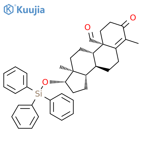 Androst-4-en-19-al, 4-methyl-3-oxo-17-[(triphenylsilyl)oxy]-, (17b)- structure