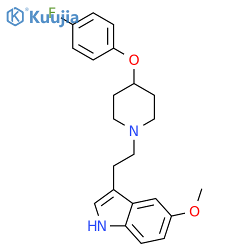 1H-Indole, 3-[2-[4-(4-fluorophenoxy)-1-piperidinyl]ethyl]-5-methoxy- structure