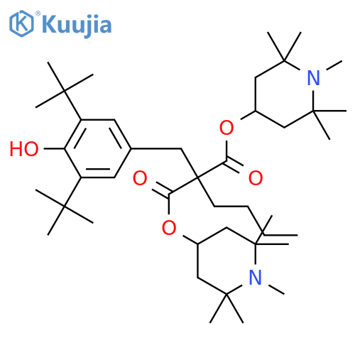 Bis(1,2,2,6,6-pentamethyl-4-piperidyl) [[3,5-bis(1,1-dimethylethyl)-4-hydroxyphenyl]methyl]butylmalonate structure