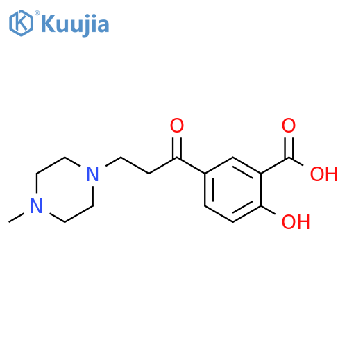 Benzoic acid, 2-hydroxy-5-[3-(4-methyl-1-piperazinyl)-1-oxopropyl]- structure