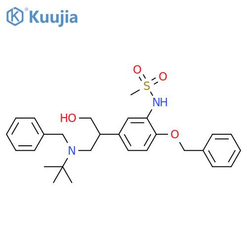 Methanesulfonamide,N-[5-[2-[(1,1-dimethylethyl)(phenylmethyl)amino]-1-(hydroxymethyl)ethyl]-2-(phenylmethoxy)phenyl]- structure