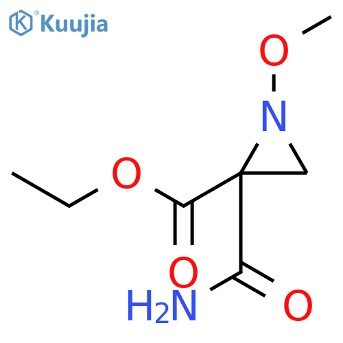 2-Aziridinecarboxylic acid, 2-(aminocarbonyl)-1-methoxy-, ethyl ester structure