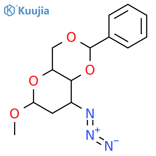 a-D-arabino-Hexopyranoside, methyl3-azido-2,3-dideoxy-4,6-O-(phenylmethylene)- structure