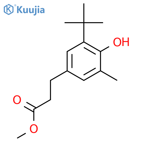 Benzenepropanoic acid,3-(1,1-dimethylethyl)-4-hydroxy-5-methyl-, methyl ester structure