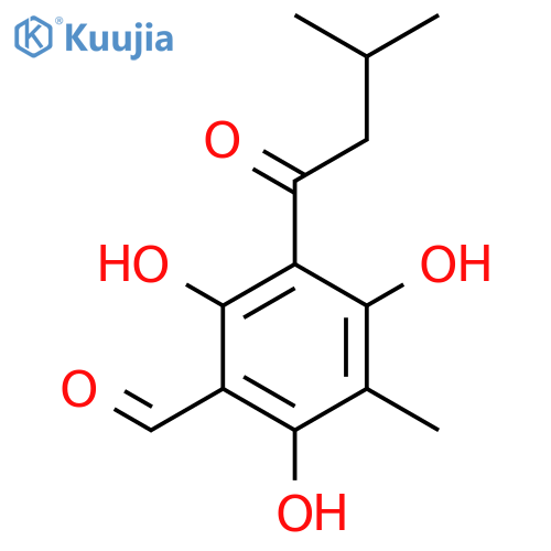 Benzaldehyde,2,4,6-trihydroxy-3-methyl-5-(3-methyl-1-oxobutyl)- structure