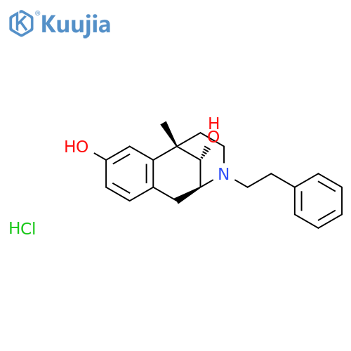 2,6-Methano-3-benzazocine-8,11-diol,1,2,3,4,5,6-hexahydro-6-methyl-3-(2-phenylethyl)-, hydrochloride, (2a,6a,11S*)- (9CI) structure