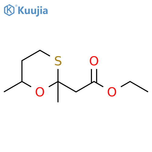 1,3-Oxathiane-2-acetic acid, 2,6-dimethyl-, ethyl ester structure