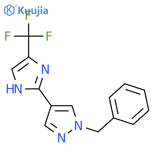 1H-Pyrazole, 1-(phenylmethyl)-4-[4-(trifluoromethyl)-1H-imidazol-2-yl]- structure