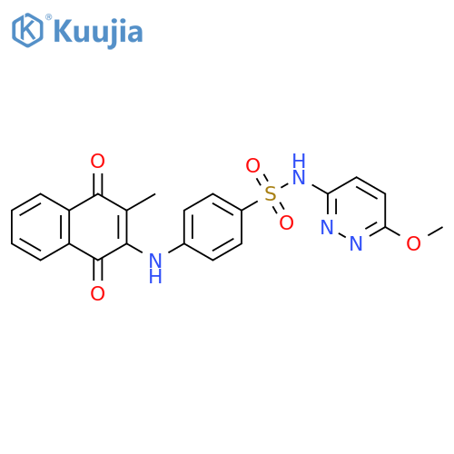 Benzenesulfonamide,4-[(1,4-dihydro-3-methyl-1,4-dioxo-2-naphthalenyl)amino]-N-(6-methoxy-3-pyridazinyl)- structure