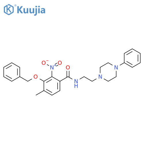 Benzamide,4-methyl-2-nitro-3-(phenylmethoxy)-N-[2-(4-phenyl-1-piperazinyl)ethyl]- structure
