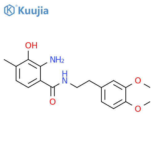 Benzamide,2-amino-N-[2-(3,4-dimethoxyphenyl)ethyl]-3-hydroxy-4-methyl- structure