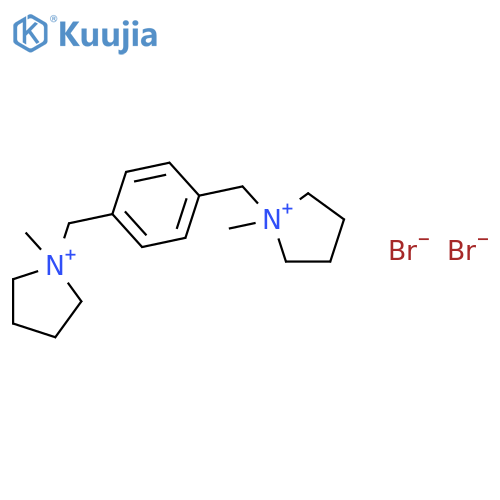 Pyrrolidinium,1,1'-[1,4-phenylenebis(methylene)]bis[1-methyl-, dibromide (9CI) structure