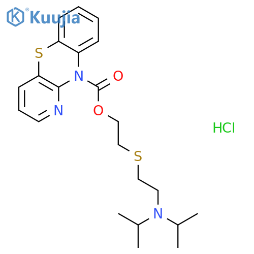 10H-Pyrido[3,2-b][1,4]benzothiazine-10-carboxylicacid, 2-[[2-[bis(1-methylethyl)amino]ethyl]thio]ethyl ester, hydrochloride(1:1) structure