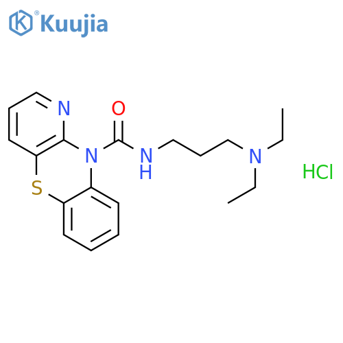 10H-Pyrido[3,2-b][1,4]benzothiazine-10-carboxamide,N-[3-(diethylamino)propyl]-, hydrochloride (1:1) structure