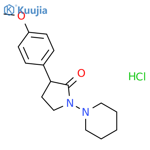 2-Pyrrolidinone,3-(4-methoxyphenyl)-1-(1-piperidinyl)-, hydrochloride (1:1) structure